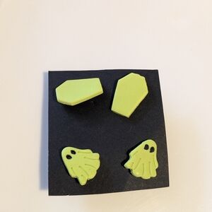 Clay Ghost and Coffin Earrings